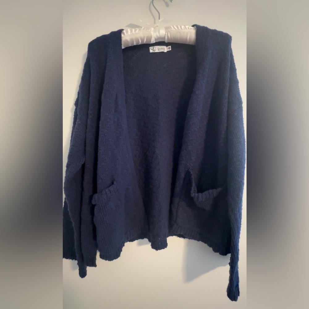 Very soft blue knit cardigan